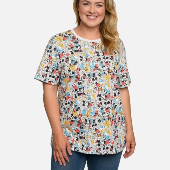 DISNEY Mickey and Friends Size 3X Mickey Donald Pluto Minnie Crewneck T-Shirt - Picture 1 of 7